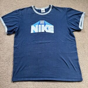 Vintage Y2K Nike Ringer T-Shirt Men's XL (Fits L/XL) Spell Out Skater
